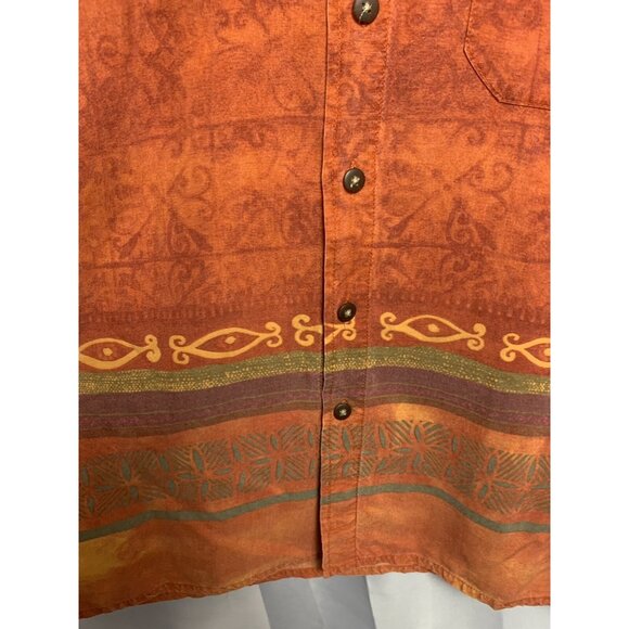 The Territory Ahead Mens Large Short Sleeve Button Up Tribal Colorful Aztec - Picture 5 of 7